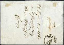 1860, kompletter Brief vom 30.9.1860 von Gran nach Ehring bei Braunau ...