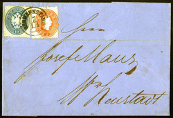1863, Brief vom 7.11.186.. von Hermannstadt nach Wiener Neustadt, mit ...