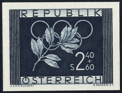 1952, Olympische Spiele 2,40 S + 60 Gr. blauschwarz, postfrische ...