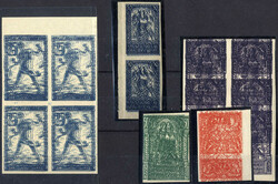 1919/20, Kettensprenger-Ausgabe: zwei Viererblocks, ein Paar und zwei ...