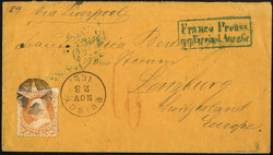 1867, Brief vom 28.11.1867 von Quincy (Illinois) via Liverpool nach ...