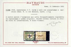 1918, segnatasse di Ungheria 6 f. verde e nero con soprastampa a ...