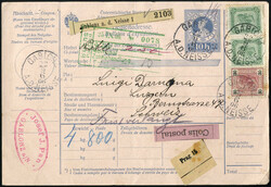 1900/16, Lot mit 11 Paketbegleitadressen mit verschiedenen ...
