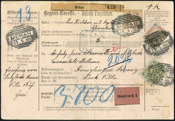 1900/16, Lot mit 11 Paketbegleitadressen mit verschiedenen ...