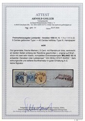 1950, frammento di lettera affrancato con 5 cent. giallo ocra, carta ...