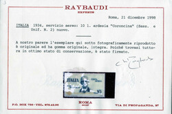 1934, Servizio di Stato Coroncina Lire 10, gomma originaleed integra, ...