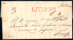 1842, lettera scritta il 12.8.1842 a Malta e trasportata tramite un ...
