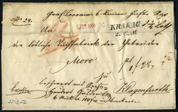 Krakau 1852/53, zwei Wertbriefe vom 25.3.1852 und vom 19.10.1853 von ...