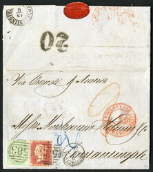 1861, kompletter Brief vom 3.6.1861 von Nottingham über Ostende, ...
