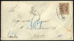 Kolumbien 1879, Briefkuvert vom September 1879 von Bogotá über ...