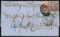 1867, Brief vom 27.9.1867 von London über Aachen und Wien nach ...