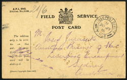 1916/17, zwei Postkarten an das Kriegsgefangenenlager in Liverpool ...