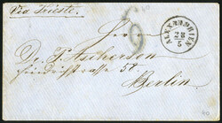 1865 ca., Portobrief aus Alexandrien aufgegeben am Österr. Postamt ...