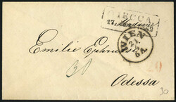 Ukraine 1862, Portobrief von Odessa 17.4.62 über Bayern nach Wien, ...