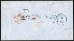 Mexiko 1865, ½ Real mit Bezirksaufdruck OAXACA / 108 1865 auf Brief ...