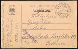 1918, Feldpost in Albanien, Lot mit zwei Karten und einem Brief, je ...