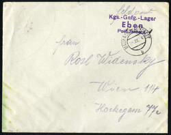 Kriegsgefangenenlager Eben Post Jenbach, Feldpostbrief von "Maurach ...