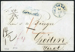 1848/1856, zwei Briefe von den Niederlanden nach Gröden (Südtirol), ...