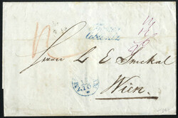 1840/1842, zwei Briefe von Amsterdam "Franco Coblentz" nach Gröden ...