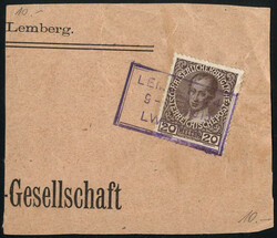 LEMBERG 4 / LWOW 4, ein Brief und eine Vorderseite gestempelt ...