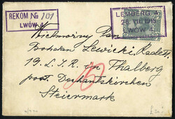 LEMBERG 4 / LWOW 4, ein Brief und eine Vorderseite gestempelt ...