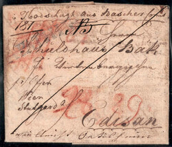 Apathin 1833, Halbfrankobrief eingeschrieben von "Apathin" über Ofen ...