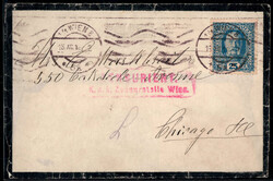 1918, Todesanzeige von Wien am 18.12. nach Chicago (USA) frankiert ...