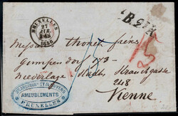 Belgien, 1858, Brief von Brüssel am 27.4. nach Wien mit der ...