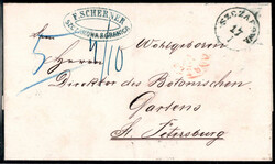 Szczakowa 1864, Brief aus Szczakowa über Warschau nach St. ...