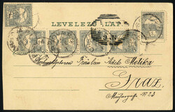 1900, Ansichtskarte von Ada Kaleh vom bei Orsova nach Graz frankiert ...