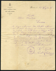 1888, Schreiben aus Durazzo vom 12 Juli mit dem Briefkopf des Lloyd ...