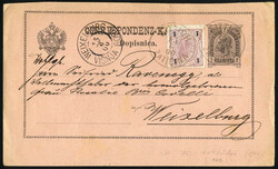 1900, Steuereinzahlungsschein zu 2 Kreuzer mit Zusatzfrankatur 1 ...