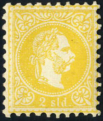 1867, 2 Soldi goldgelb, grober Druck, ungebraucht, Attest Goller, ANK ...