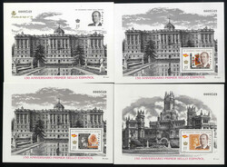 2000, 150 Jahre Spanische Briefmarke, Verkaufspackung mit 7 Blöcken ...