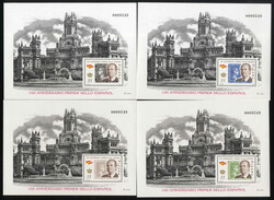 2000, 150 Jahre Spanische Briefmarke, Verkaufspackung mit 7 Blöcken ...