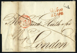 1839/50 ca., Lot mit neun Vorphilabriefen nach Grossbritannien, dabei ...