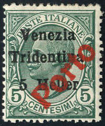 1919, 5 cent. soprastampato PORTO, linguellato, Sass.BZ3/115 - 320,-