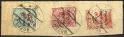 1919, soprastampati PORTO / S.T., tre valori usati, Sass.BZ3/130-32 - ...