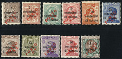 1919, soprastampati PORTO / S.T., 11 valori linguellati, Sass ...