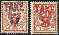1919, soprastampati TAXE, due valori linguellati, Sass.BZ3/75-76 - ...