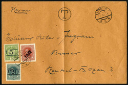 1918/19, soprastampa orizzontale T + cifra, lettera non affrancata da ...