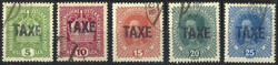 1918/19, soprastampa orizzontale TAXE, serie di otto valori usati, ...