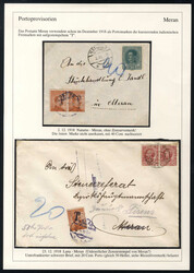 1918, lotto di sei lettere tassate all'ufficio postale di Bolzano 1, ...