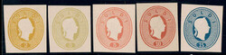 1884, Bogenproben der Neudruck 1884 der Ausgabe 1860 in Centesimi, ...