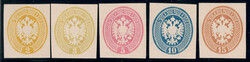 1884, Bogenproben für die Neudrucke 1884 der Ausgabe 1863 in Soldi, ...