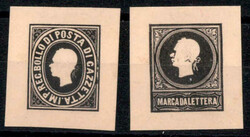1907, Kropfsche Schwarzdrucke der Stempelmarken Ausgabe 1858 in ...
