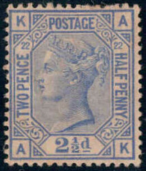 1880, 2½ P. dunkelkobalt, gefalzt, Mi. 59 - 250,-