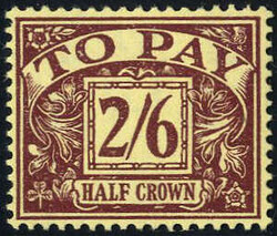 1954, Portomarken 2/6 Sh., postfrisch, Mi. 44 - 180,-