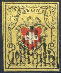 1850, 10 Rappen ohne Kreuzeinfassung Rayon II, gestempelt, Mi. 8 II - ...
