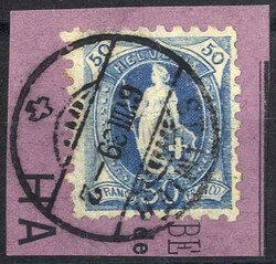1882, Stehende Helvetia Zähnung 9¾:9¼, Briefstück, Zum. 70B / Mi. ...
